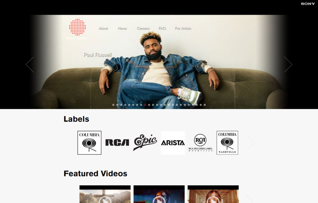 Sony Music Website