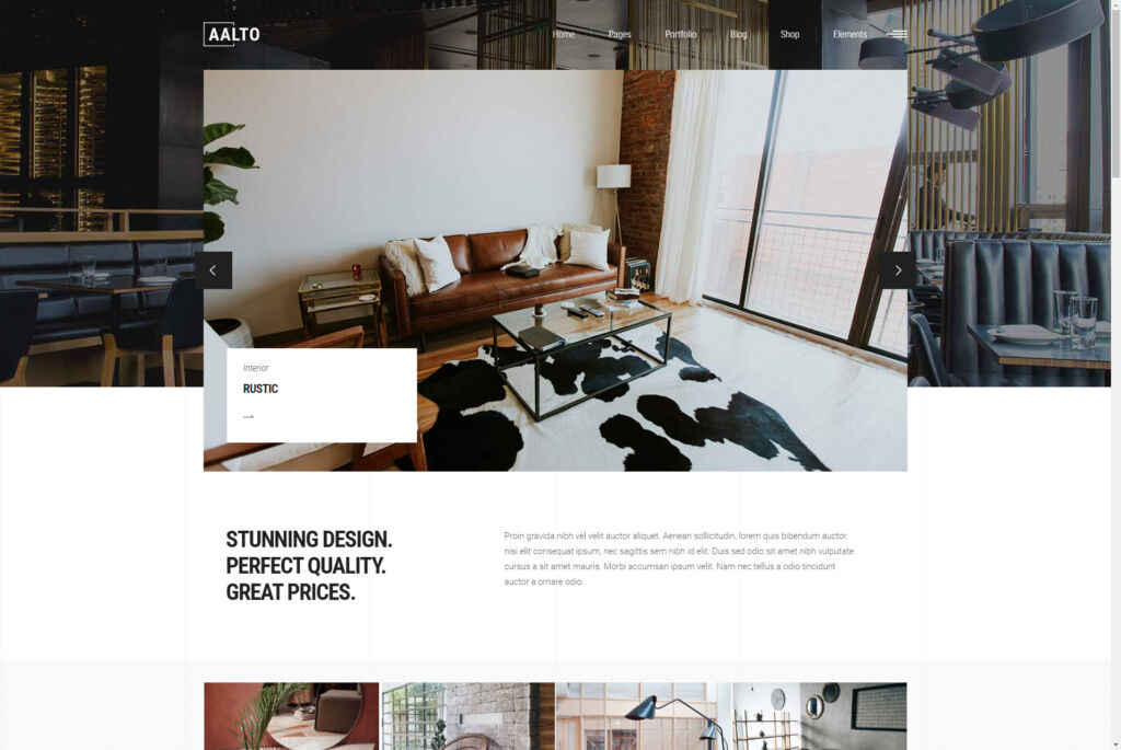 Aalto - mẫu website thiết kế kiến ​​trúc và nội thất