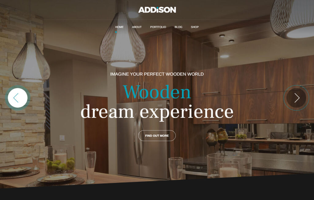 Addison - mẫu WordPress thiết kế kiến trúc & nội thất