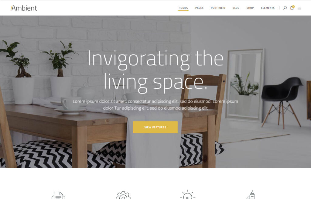 Ambient - mẫu website trang trí và thiết kế nội thất hiện đại