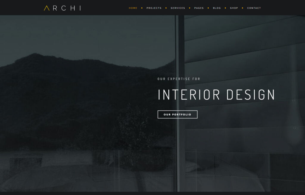 Archi - mẫu website WordPress thiết kế nội thất