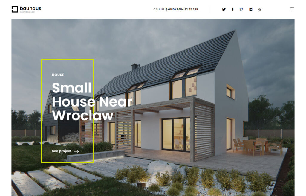 Bauhaus - mẫu WordPress kiến trúc & nội thất