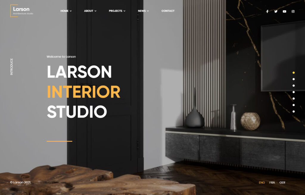 Larson - mẫu website WordPress kiến ​​trúc